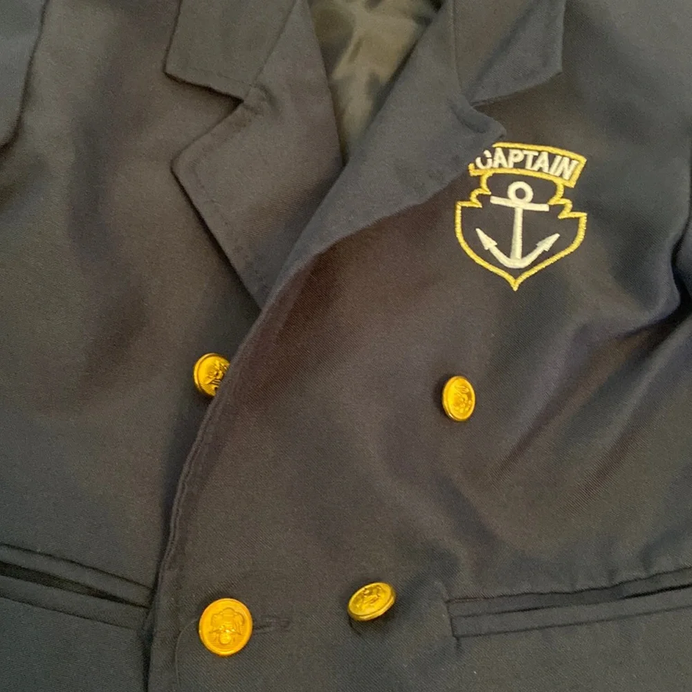 Toddler Boys Navy Blue Cruise Ship Captain Blazer Suit Jacket & Pants